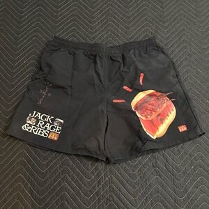 Mcrib Cactus Jack Travis Scott x Mcdonalds Black Shorts Men's Size Large